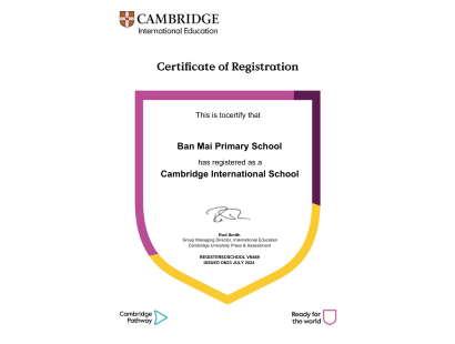 Tiểu học Ban Mai là Trường quốc tế Cambridge (Mã số VN469)