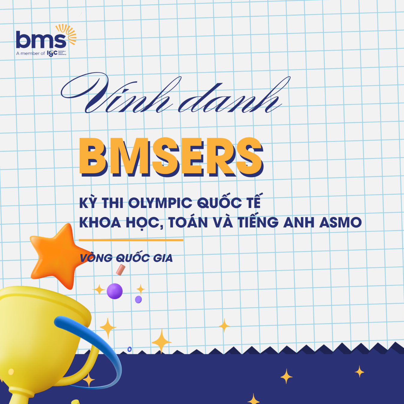 Vinh danh BMSers tỏa sáng tại Kỳ thi Olympic Quốc tế Khoa học, Toán và Tiếng Anh ASMO 2025 - Vòng Quốc gia